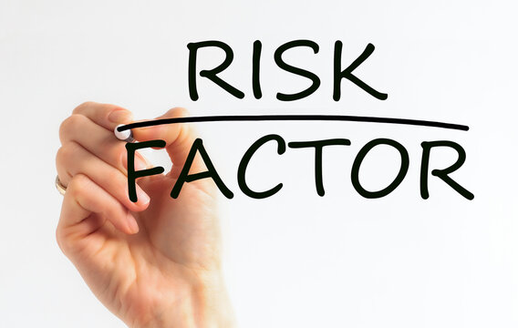 Hand writing inscription Risk Factor with marker, concept, stock image