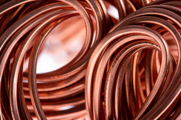 Pure copper wire close-up raw materials industry