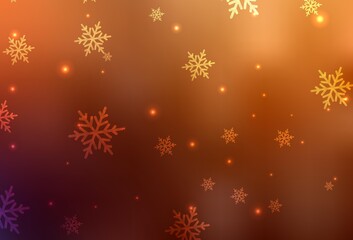 Dark Orange vector backdrop in holiday style.