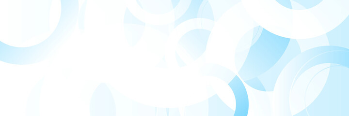 Modern simple light blue white circle abstract background for wide banner 