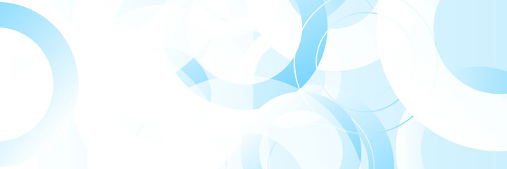 Modern simple light blue white circle abstract background for wide banner 