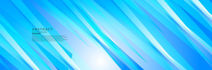 High contrast white blue and light blue glossy stripes. Abstract tech graphic banner design. Vector corporate background