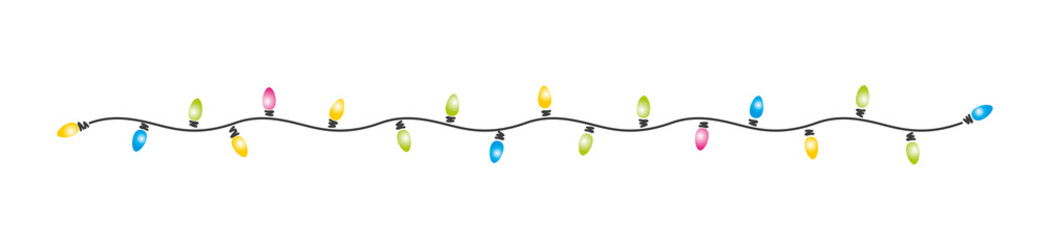 Christmas lights colorful pattern gold line design pattern sparkle firework isolated white background vector