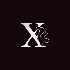 Monogram X Letter Logo Luxury Monogram Swirl Ornate Ornament Vector Design