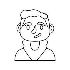young man avatar character line style icon