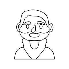 Obraz na płótnie Canvas young man with beard avatar line style icon