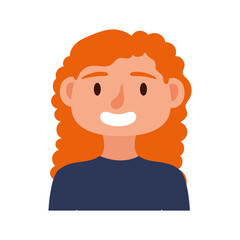 young woman with orange hair avatar character