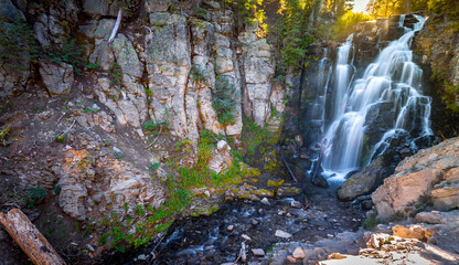 Sunset on Kings Creek Falls, Lassen National Park, California