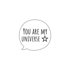 ''You're my universe'' Lettering