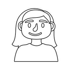 young woman avatar character line style icon