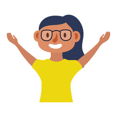 young woman wearing glasses avatar character