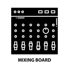 mixing board icon, black vector sign with editable strokes, concept illustration