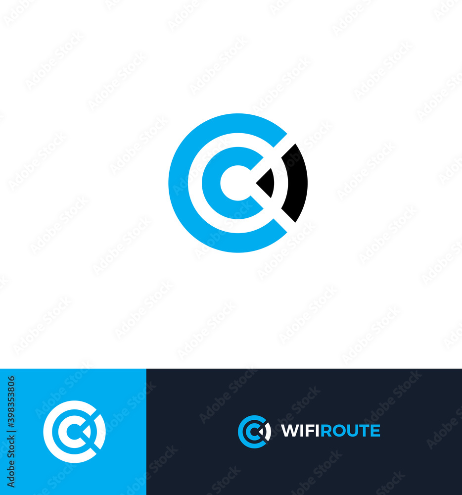 Aufkleber wi-fi flat style vector logo concept. wireless signal isolated icon. wifi abstract zone symbol. lett
