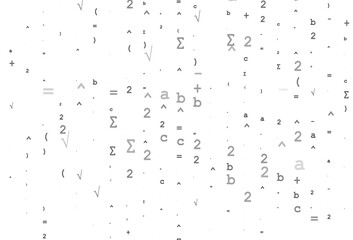 Light Silver, Gray vector pattern with arithmetic signs.