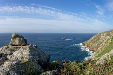 wild and rochy seashore on the west coast of Spain