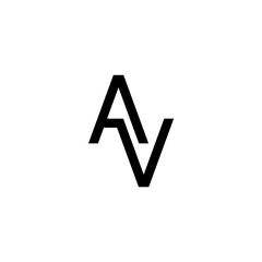 monogram logo letter A and V design template