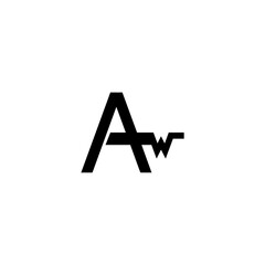 monogram logo letter A and W design template