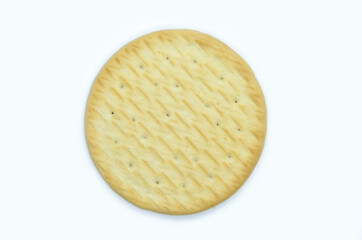 Appetizing ruddy wheat cookie on a light background