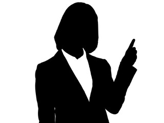 指差しをする女性ビジネスマンシルエット2