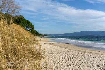 view of the Praia San Francisco in Louro in Galicia
