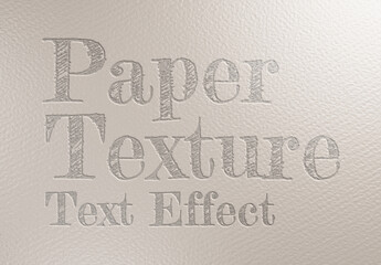 Debossed Text Effect on Paper Sheet Texture Mockup