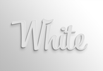 White 3D Text Effect with Shadow Mockup