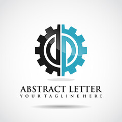 Abstract Letter PP logo template. gear mirror concept. Vector Illustrator eps.10