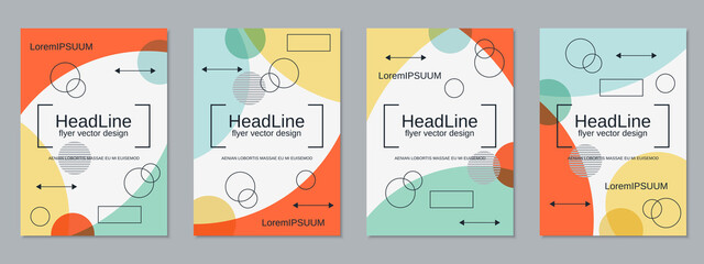 Naklejka premium Modern professional flyers vector templates collection