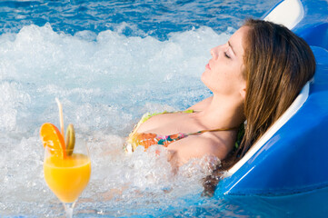 young woman getting a treatment for her skin in a spa