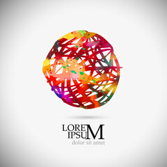 A Multicolored ball of lines. Vector illustration