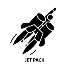 jet pack icon, black vector sign with editable strokes, concept illustration