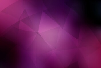 Dark Purple, Pink vector polygon abstract layout.