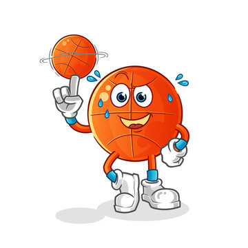 basketball playing basket ball mascot. cartoon vector