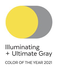 Color of the Year 2021: Illuminating and Ultimate Gray. Color Trend Forecast. Palette Sample. Global Swatches Included.