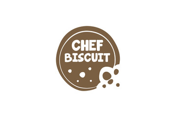 Biscuit logo, bake snack icon, brown bake biscuit. simple minimalist design.