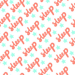 Vector seamless pattern with hand lettering. 