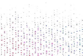 Light Blue, Red vector backdrop with algebra elements.