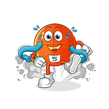 recommend clip art: basketball runner character. cartoon mascot vector