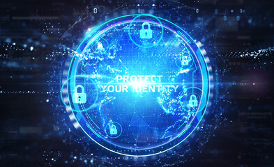 Cyber security data protection business technology privacy concept. Protect your identity