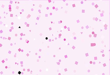 Light Pink vector backdrop with lines, circles, rhombus.