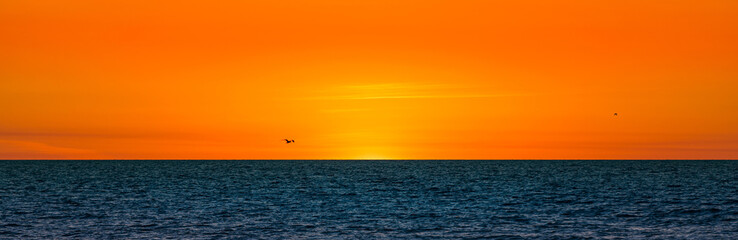 Sunset on the beach. Selective focus.