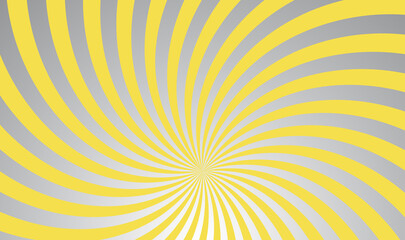 Illuminating Yellow Sunburst Rays on the Background of Ultimate Gray Radial Gradient. Color of the Year 2021. Global Swatches Included.