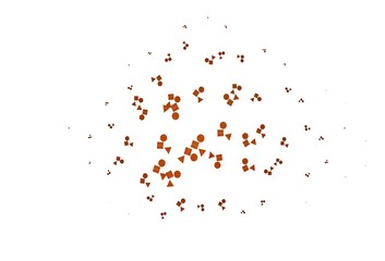 Light Yellow, Orange vector cover in polygonal style with circles.