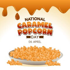 National Caramel Popcorn Day Vector Illustration. Suitable for greeting card poster and banner.