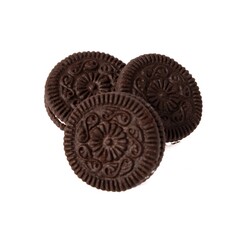 Chocolate Cream Cookies Isolated on white background