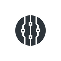 Obraz premium Circuit board, technology vector icon. Web site design, logo, app. Computer, network, communication, tech icon. Vector stock illustration.