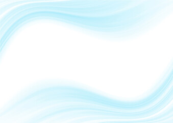 Fototapeta na wymiar パステルカラーの波　フレーム素材（ライトブルー）白背景