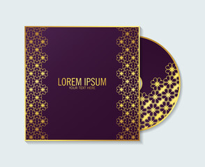 Luxury purple cd cover with floral pattern texture