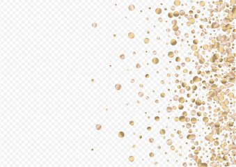 Yellow Polka Paper Transparent Background. Golden 