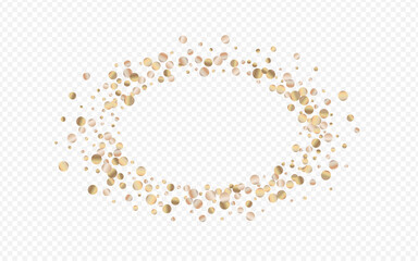 Bronze Confetti Vector Transparent Background. 